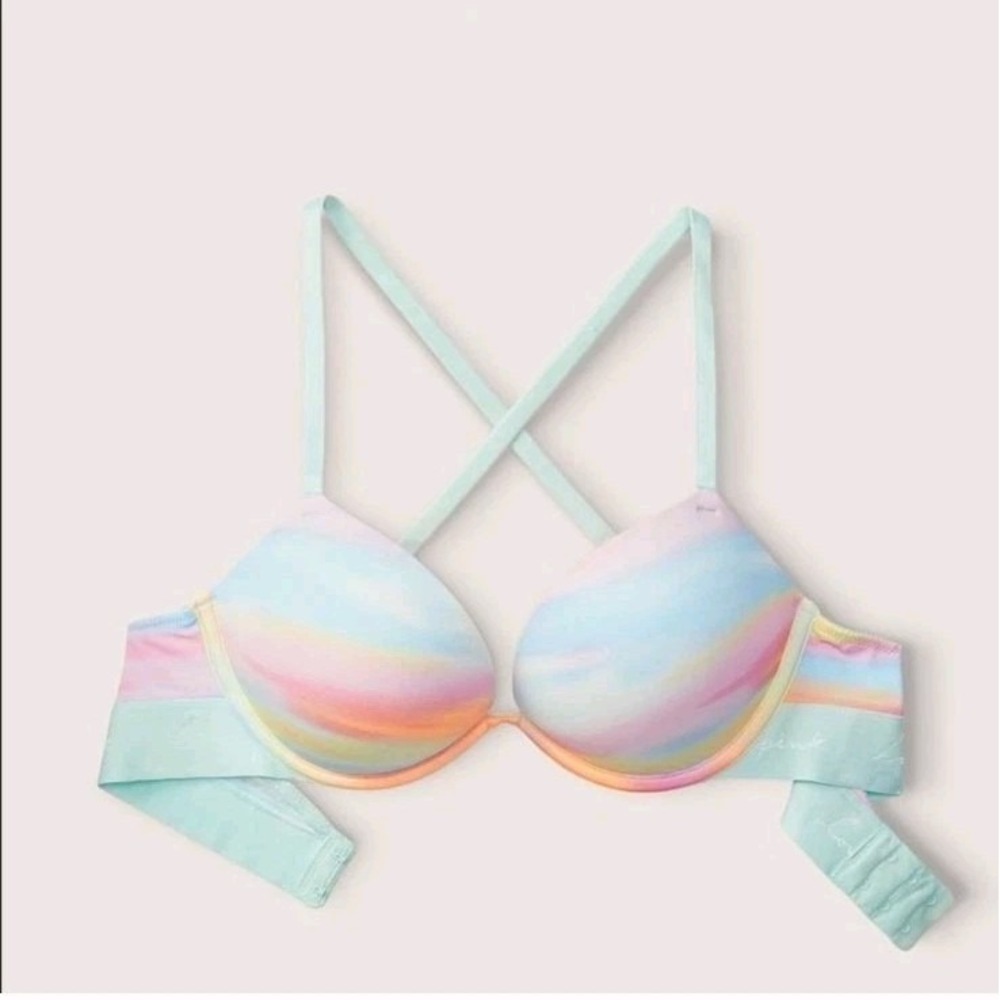 Pink Victoria's Secret 36b Wear Everywhere Push Up Bubble Sunset Girlie Barbie